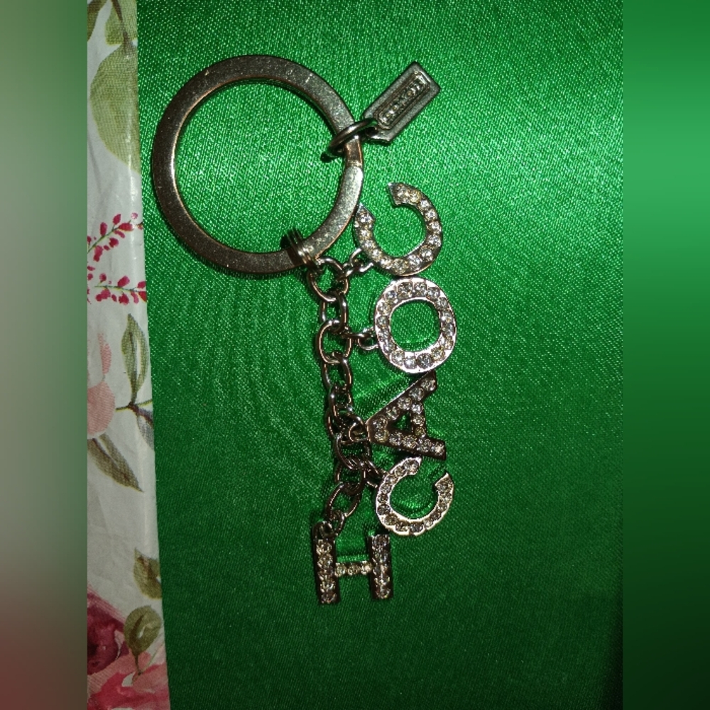Coach Rare Crystal Pave Silver Rhinestone Keychain - Picture 10 of 16